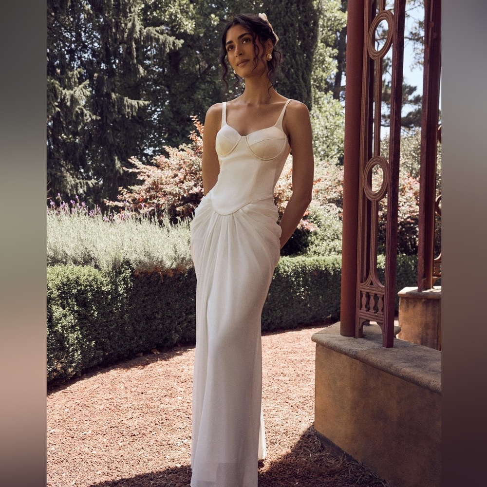 MESHKI Leila Satin Corset Maxi Dress NWOT